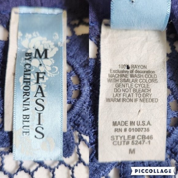 M Fasis blue short sleeve open front cardigan sz M - Picture 8 of 10